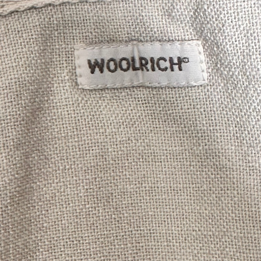 Woolrich Linen Blend A-Line Mini Skirt Beige Khaki Drawstring Pocket Size 12 - Picture 10 of 15